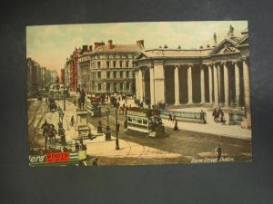 Dublin Ireland Trolley Street Scene c1910 Postcard