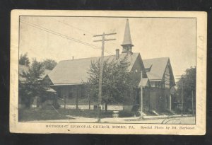MOORE PENNSYLVANIA PA. METHODIST EPISCOPAL CHURCH VINTAGE POSTCARD 1909