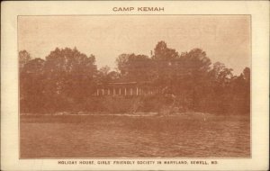 Sewell MD Girls Friendly Society Camp Kemah 1925 Used Postcard