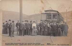 San Francisco California United RR Sight Seeing Trolley Real Photo PC AA59468