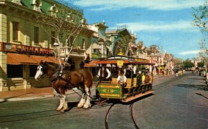 Disneyland Anaheim Horse-Drawn Street Car Chrome Postcard 08.71