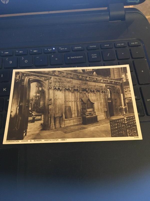 Vintage Postcard: Coronation Chair & Screen , Westminster Abbey