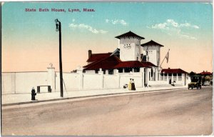 State Bath House, Lynn MA c1913 Vintage Postcard V09