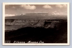 RPPC KILAUEA MAUNA LOA VOLCANO HAWAII NATIONAL PARK REAL PHOTO POSTCARD 1947