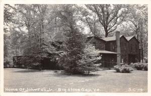 A76/ Big Stone Gap Virginia Va Real Photo RPPC Postcard c40s John Fox Jr Home