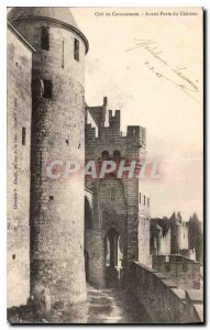 Postcard Old Cite Carcassonne Before Porte du Chateau