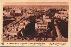 Morocco Casablanca Park Avenue And The New Lyceum Vintage Postcard 04.08