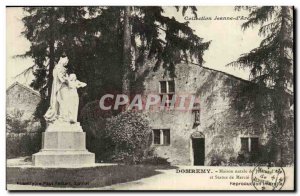 Domremy Old Postcard Birthplace of Jeanne d & # 39arc and Statue of Mercia