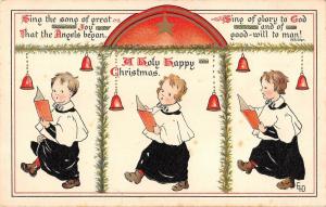 BR74169 children singing bell fir   christmas  uk