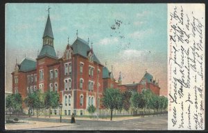 Girls' High School, Brooklyn, New York, Very Early Postcard, Used in 1906