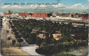 Argentina Buenos Aires Paseo de Julio y Diques Vintage Postcard C204