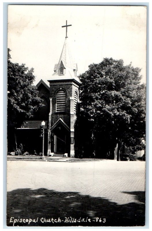 c1910's Episcopal Church Hillsdale Illinois IL RPPC Photo Antique Postcard