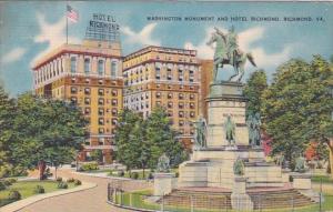 Virginia Richmond Washington Monument And Hotel Richmond