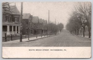Waynesboro PA View On South Broad Street Pennsylvania D.L. Miller Postcard X25
