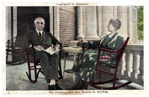 The President and Mrs Warren G Harding Blooming Grove Ohio Postcard