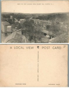 VINTAGE POSTCARD BIRD'S EYE VIEW FROM QUARRY HILL CLINTON N.J.