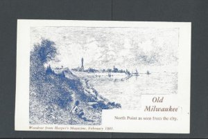 Post Card Old Milwaukee Woodcut From Harpers Magazine Feb 1881