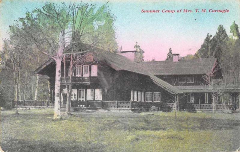 Summer Camp of Mrs. T.M. Carnegie Antique Postcard J60304