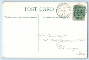 Victoria BC Canada Postcard Beacon Hill Park Olympic Range 1907 Posted