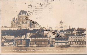 View from River Showing Chateau Frontenac & Post Office Quebec Postcard PC215