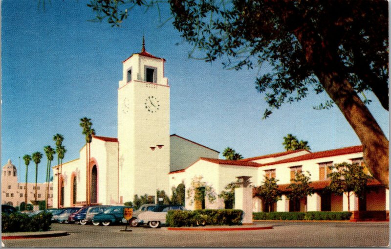 Vtg 1940s Union Station Los Angeles California CA Unused Chrome Postcard