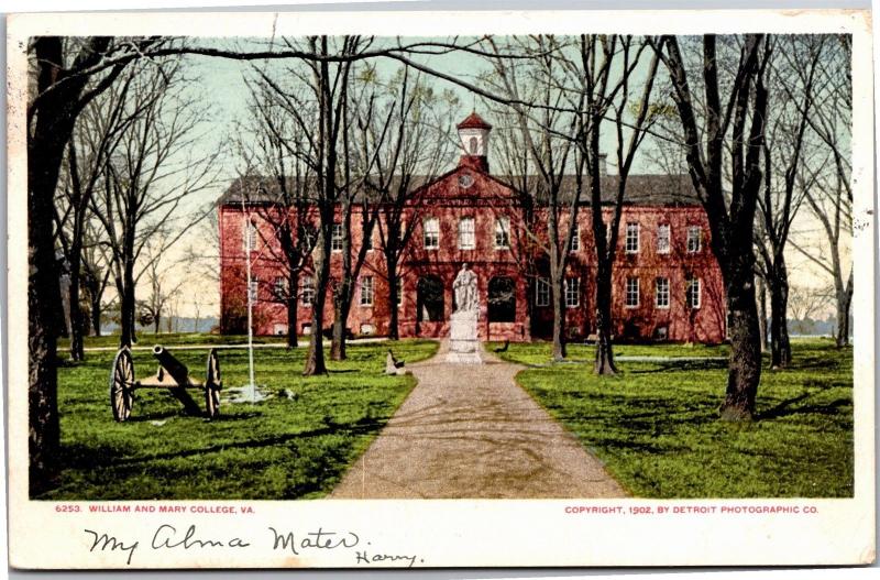 William and Mary College Undivided Back c1906 Vintage Postcard L08