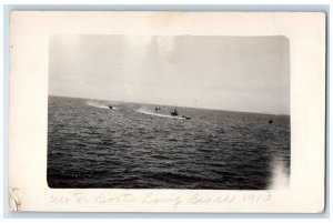 c1910's View Of Water Boats Long Beach California CA Antique RPPC Photo Postcard