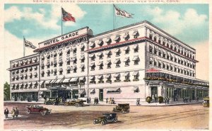 Vintage Postcard 1914 New Hotel Garde Union Station New Haven Connecticut CT