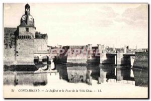 Old Postcard Concarneau The Befftoi and City Bridge Close