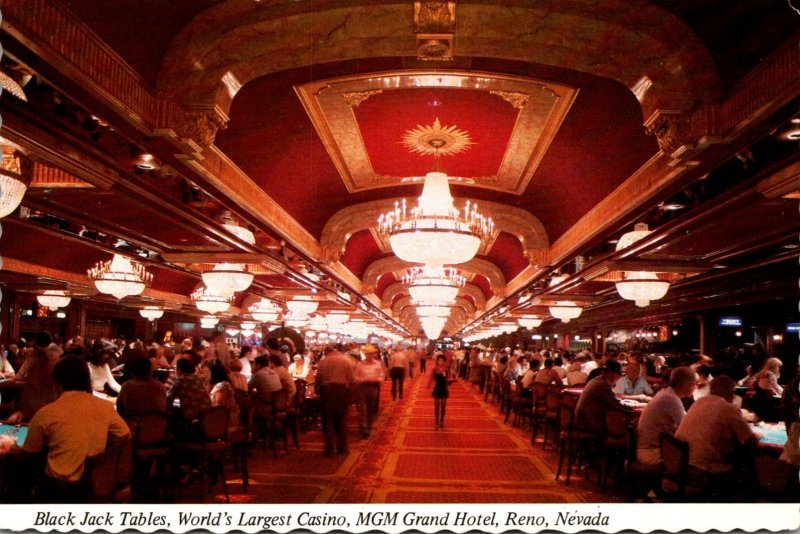 Nevada Reno MGM Grand Hotel Black Jack Tables In World's Largest Casino