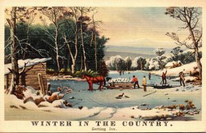 Massachusetts Boston The Somerset Restaurant Mural Winter In The Country