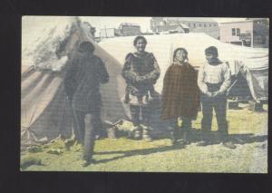 ESKIMO HOME ALASKA VINTAGE POSTCARD