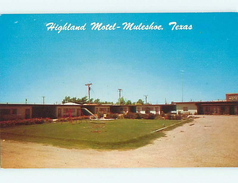 Unused Pre-1980 HIGHLAND MOTEL Muleshoe Texas TX u1365