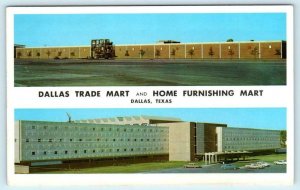 DALLAS, Texas TX ~ TRADE MART & Home Furnishing Mart ca 1950s Cars Postcard