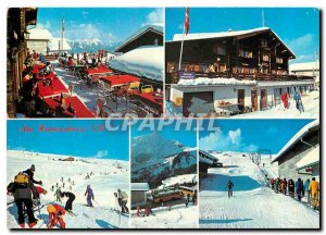 Postcard Modern Berg und Skihaus Obergmeind Obertschappina Graub