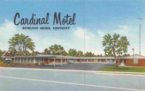 Cardinal Motel Bowling Green Kentucky linen postcard