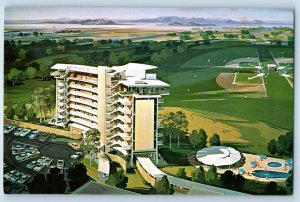 1960 Casa Grande Arizona Postcard Francisco Hotel Motor Inn Giants Story Tower