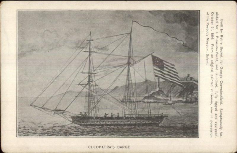 Barge Ship of Cleopatra c1905 UDB Postcard