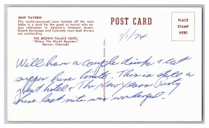 Postcard CO Ship Tavern The Brown Palace Hotel Denver Colorado 