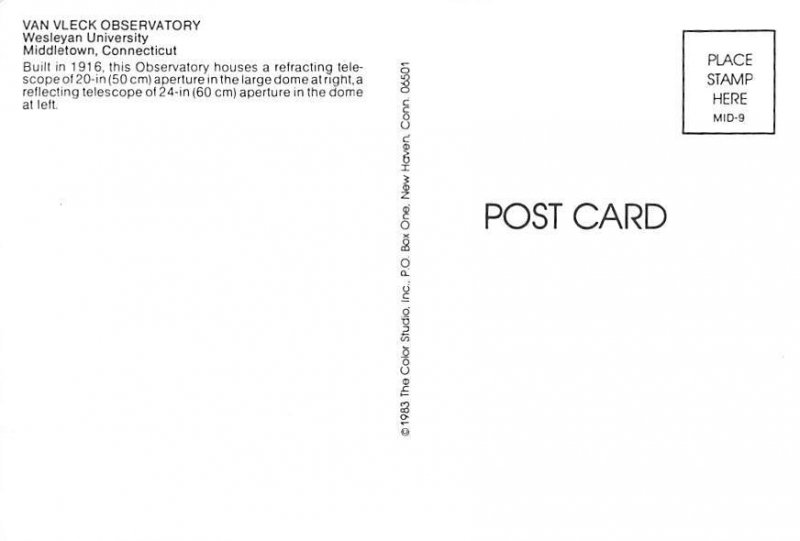 Van Vleck Observatory Wesleyan University Middletown CT 