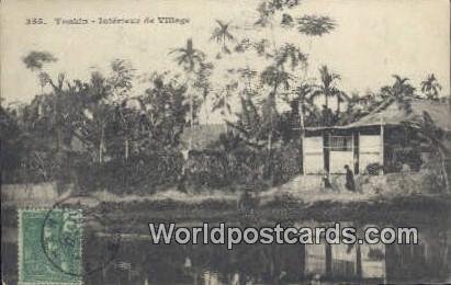 Interieur de Village Tonkin Vietnam, Viet Nam 1908 Stamp on front 