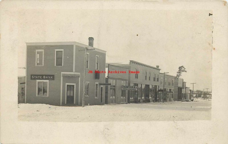 MN, Nevis, Minnesota, RPPC, Street Scene, State Bank, 1910 PM, Photo