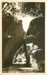 Arch Rock auto 1930s RPPC Photo Postcard Yosemite California 160