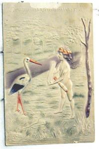 A1455    STORK  & CUPID    POSTCARD,