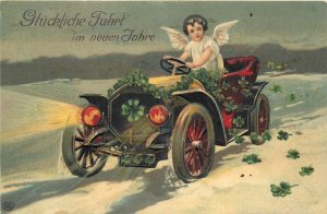 Postcard 25-909 Cupid Auto Christmas New Year greeting 25-2010