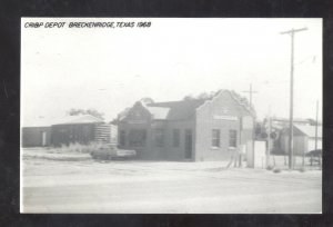 RPPC BRECKENRIDGE TEXAS RAILROAD DEPOT TRAIN STATION REAL PHOTO POSTCARD