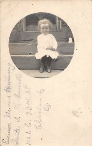 F96/ Cleveland Creswell Ohio RPPC Postcard Hemming Child Steps c1910