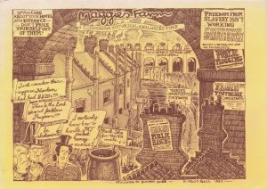 Maggie' Farm Bob Dylan Comic Spoof Of Margaret Thatcher Postcard