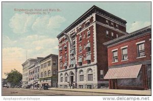 New York Gloversville Main Street Showing Kingsborough Hotel