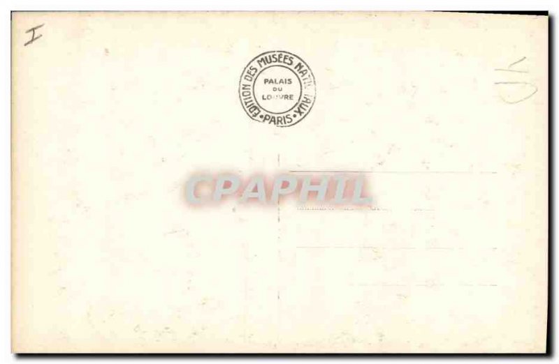 Old Postcard Paris Louvre Museum lady Office Riesner